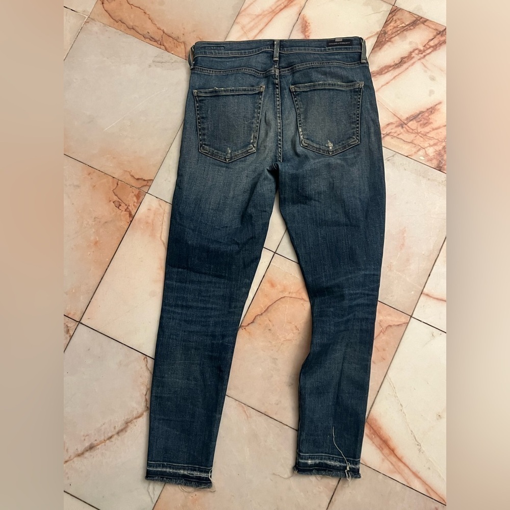 Citizens of Humanity Women's Rocket Crop High Rise Skinny Jeans Size 29 Dstrssd - Picture 4 of 7